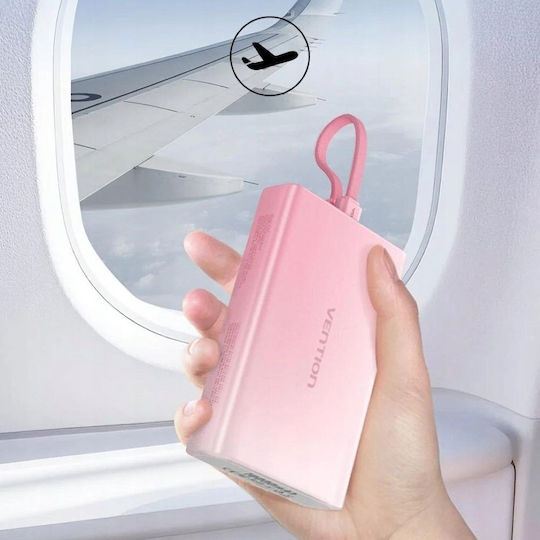 Vention Power Bank 10000mAh 22.5W with USB-A Port and USB-C Port Gold view 8