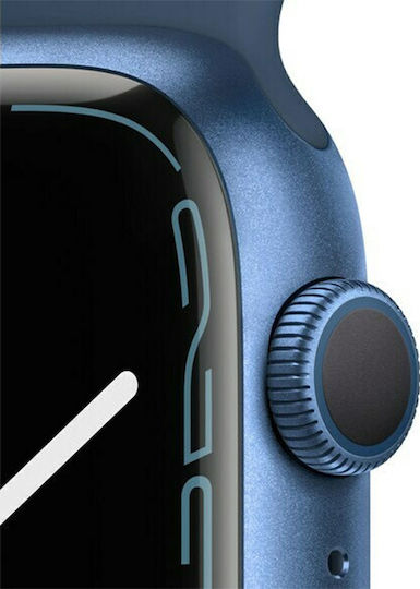 Apple Watch Series 7 Aluminium 45mm Waterproof with Heart Rate Monitor (Blue) vue 3