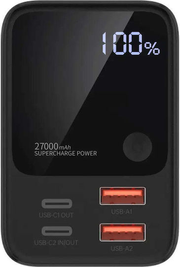 Choetech B635BK Power Bank 27000mAh 22.5W with 2 USB-A Ports and 2 USB-C Ports Black view 9