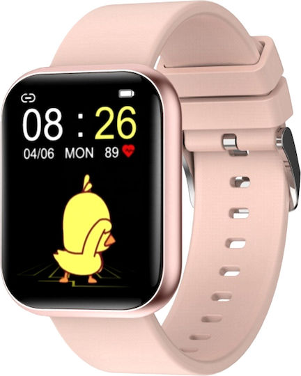Idealstore Prosmart Smartwatch Body Temperature Heart Rate Oxygen Monitoring Sports Modes Ip68 Waterproof Full Touch Screen Pink view 1