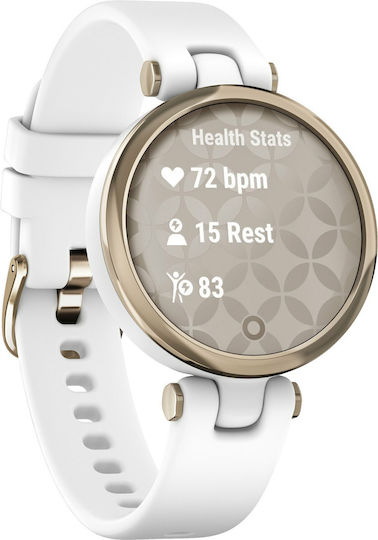 Garmin Lily Sport Aluminium Waterproof Smartwatch with Heart Rate Monitor (Cream Gold Bezel with White Case and Silicone Band) view 4