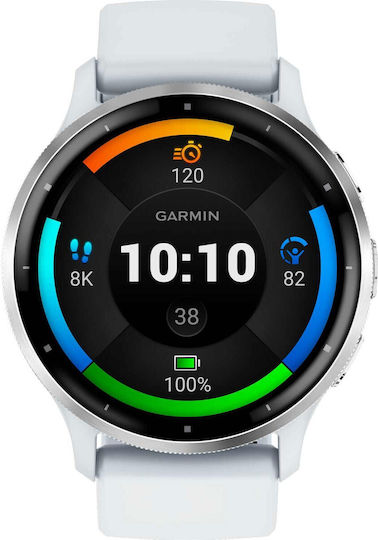 Garmin Venu 3 Stainless Steel 45mm Waterproof Smartwatch with Heart Rate Monitor (Silver Stainless Steel Bezel with Whitestone Case and Silicone Band) view 5