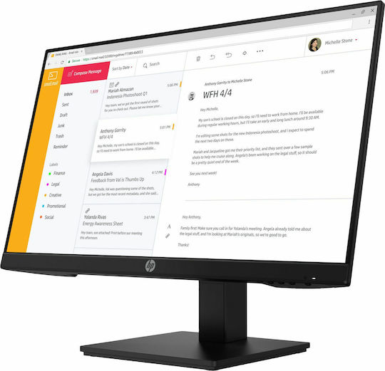 HP P24h G4 IPS Monitor 23.8" FHD 1920x1080 with Response Time 14ms GTG view 2