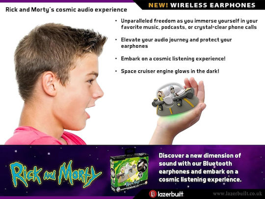 Rick And Morty Tws In-ear Bluetooth Handsfree Earphones with Charging Case Gray vue 6