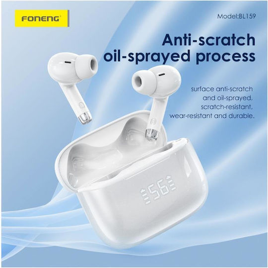 Foneng BL159 In-ear Bluetooth Handsfree Earphones with Charging Case White view 2