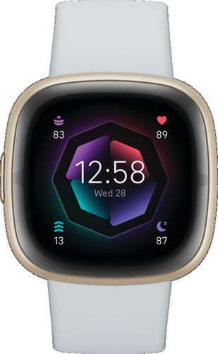 Fitbit Sense 2 Aluminium Waterproof Smartwatch with Heart Rate Monitor (Blue Mist/Soft Gold)