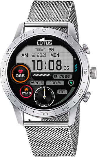 Lotus Watches 50047/1 Waterproof Smartwatch with Heart Rate Monitor (Silver)