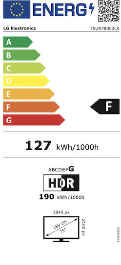 LG Smart Television 75" 4K UHD LED 75UR78003LK HDR (2023) view 6