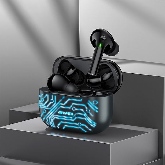 Awei T29 Pro In-ear Bluetooth Handsfree Earphones with Charging Case Ice Crack Blue view 6