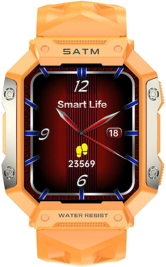 Pg333 1.91 Inch Waterproof Smart Sports Watch Support Heart Rate Monitoring Blood Pressure Monitoring Orange view 1