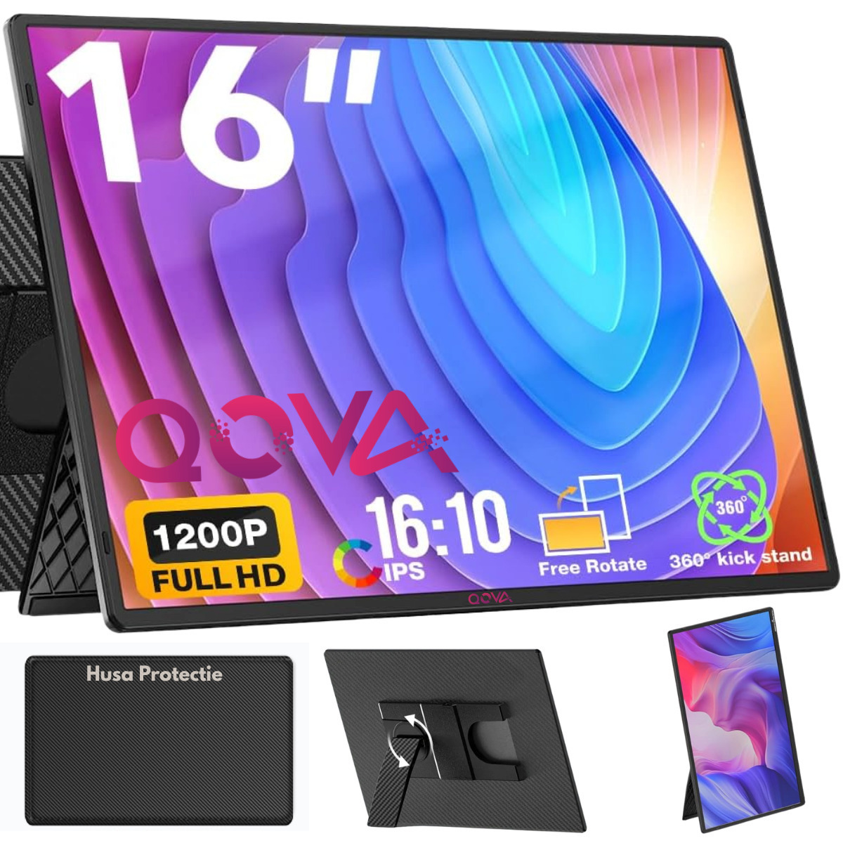 Qova Z1C IPS Portable Monitor 16" FHD 1920x1200