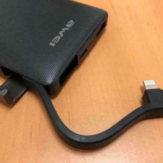 Awei P43K Power Bank 10000mAh with 2 USB-A Ports Black vue 4