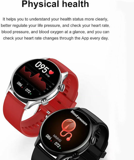 HK8 Pro Smartwatch with Heart Rate Monitor (Silver Case / Brown Leather Strap) view 7