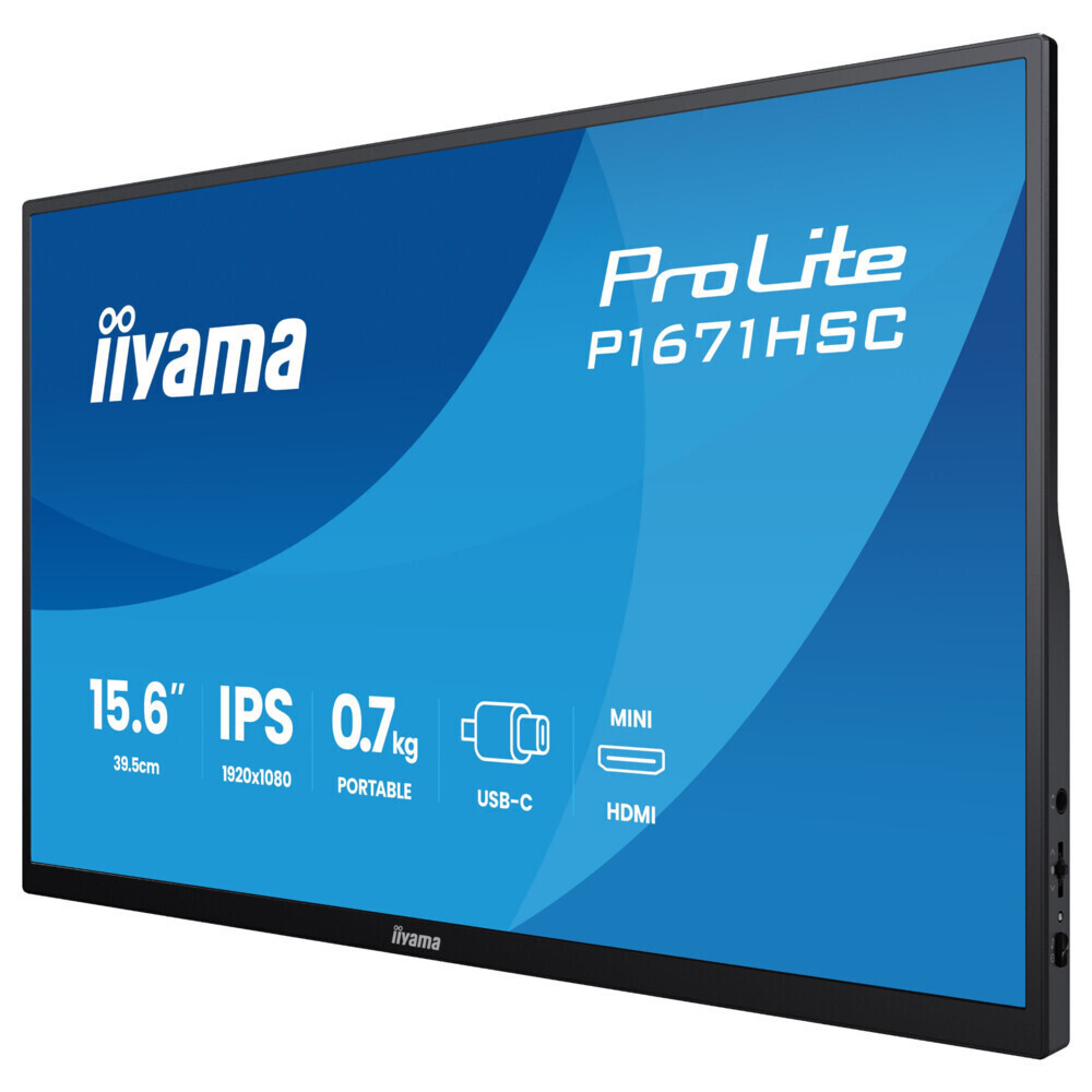 Iiyama ProLite IPS Portable Monitor 15.6" FHD 1920x1080 with Response Time 3ms GTG Gray view 8