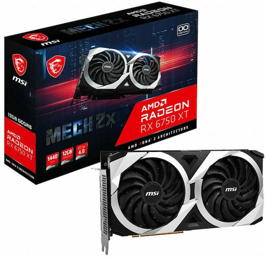 MSI Radeon RX 6750 XT 12GB GDDR6 Mech 2X OC Graphics Card