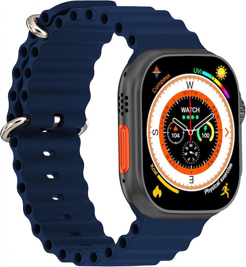 Kiano Solid Smartwatch with Heart Rate Monitor (Black and Blue Stripe) view 5