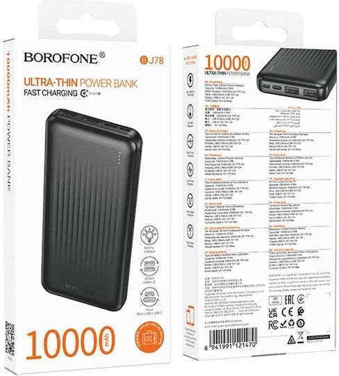 Borofone BJ78 Power Bank 10000mAh with 2 USB-A Ports Black vista 3
