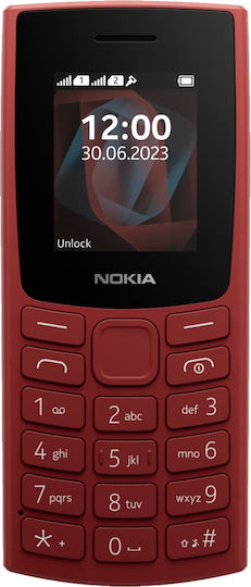 Nokia 105 4G Dual SIM Mobile with Buttons (Greek Menu) Red view 2