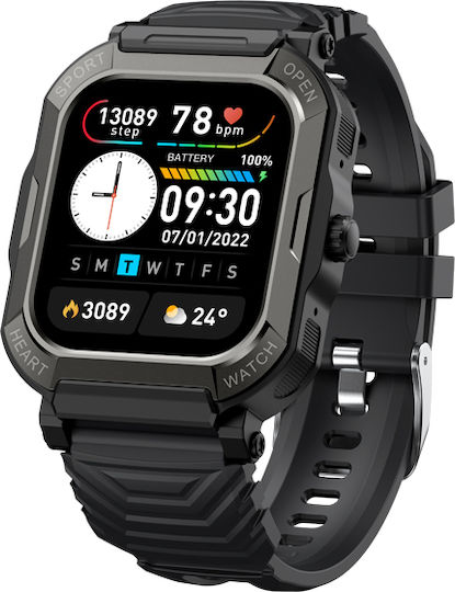 Jaga JS17 Smartwatch with Heart Rate Monitor (Black)