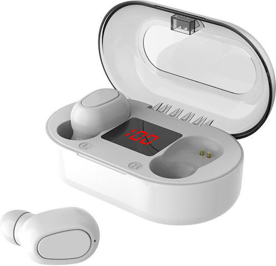 Smart Wear R40 In-ear Bluetooth Handsfree Earphones with Charging Case White view 1