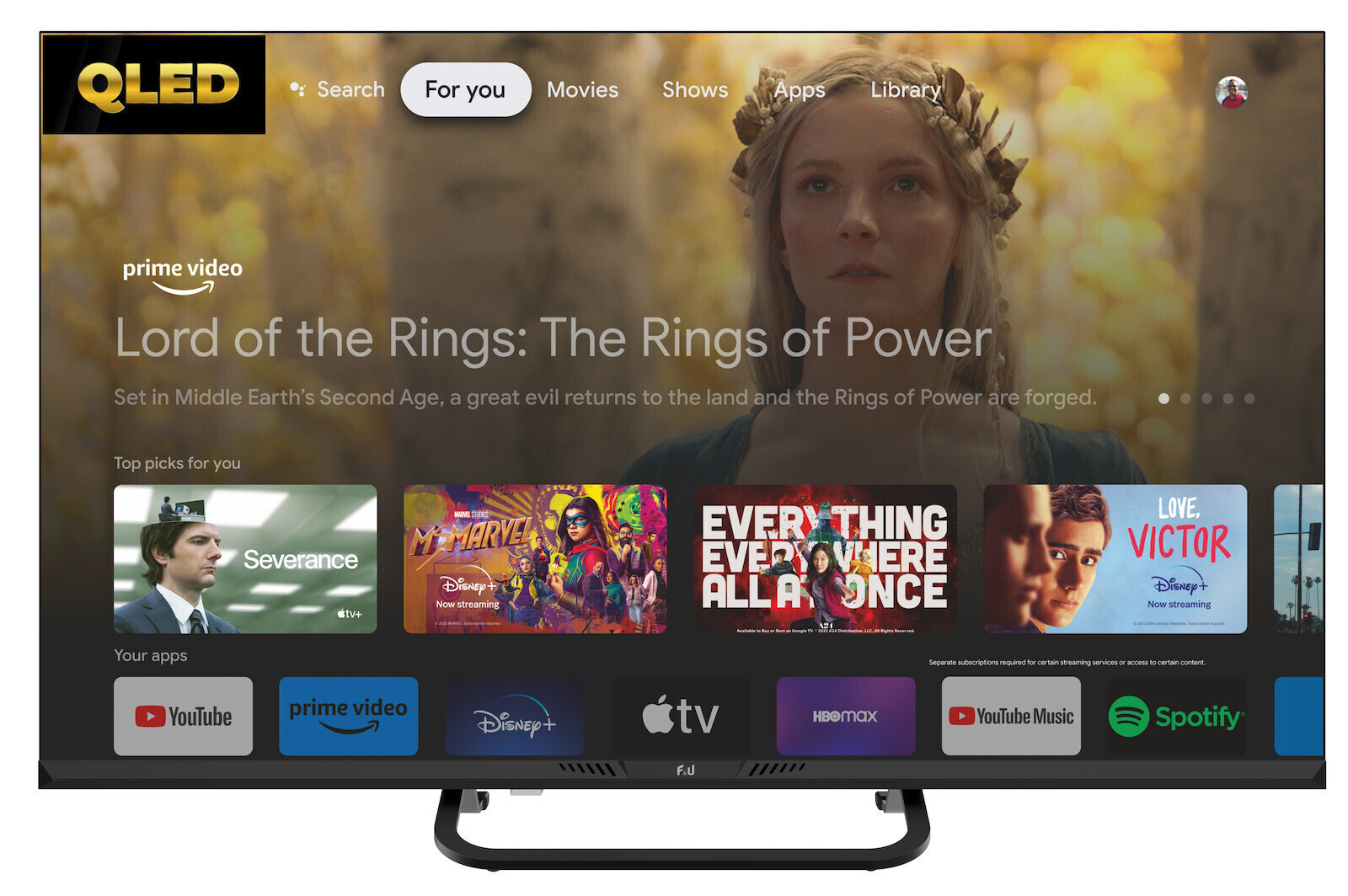 F&U Smart Television 55" 4K UHD QLED FLG55145QL HDR (2024) view 1