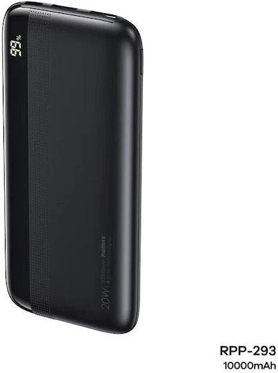 Remax RPP-293 Kirin Series Power Bank 10000mAh 20W with 2 USB-A Ports and USB-C Port Power Delivery Black