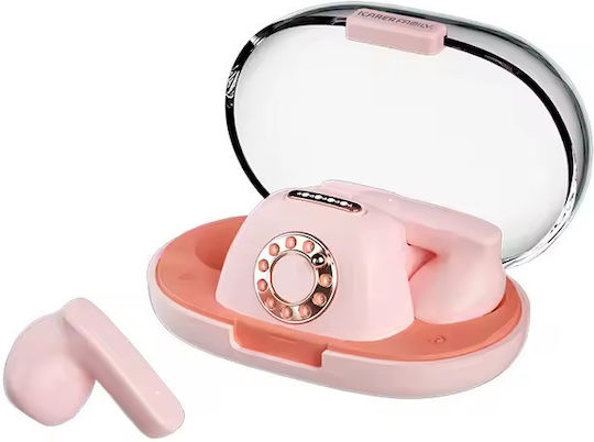 Yookie YKS221 Earbud Bluetooth Handsfree Earphones with Sweat Resistance and Charging Case Pink