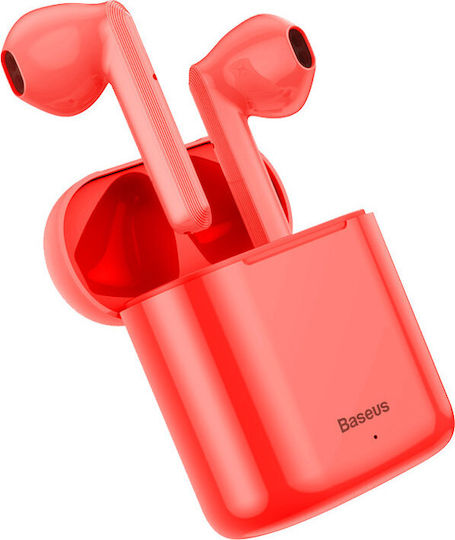 Baseus Encok W09 In-ear Bluetooth Handsfree Earphones with Sweat Resistance and Charging Case Red vue 2