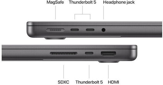 Apple MacBook Pro 14" (2024) 14.2" Retina Display 120Hz (M4-Pro 12-core/24GB/512GB SSD) Silver (US Keyboard) vue 4