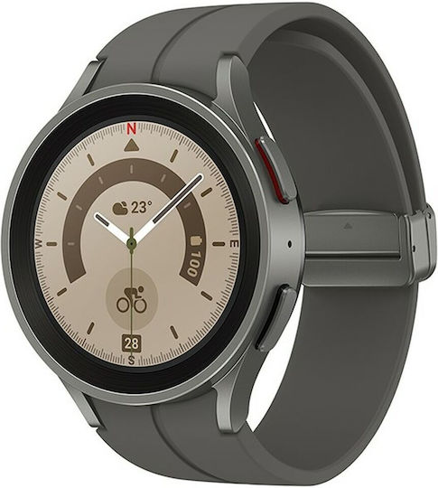 Samsung Galaxy Watch5 Pro LTE Titanium 45mm Waterproof with Heart Rate Monitor (Gray) view 3