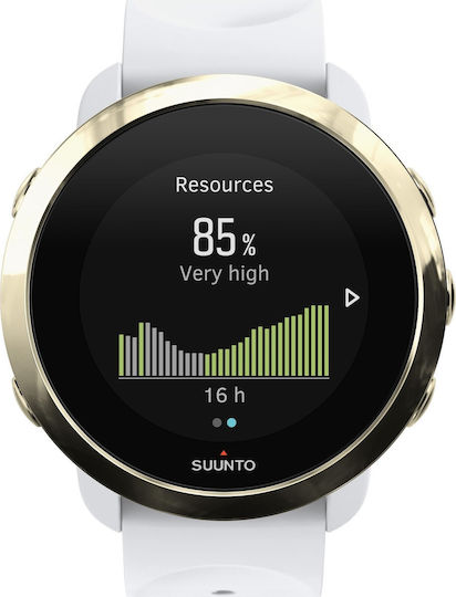 Suunto 3 Fitness Stainless Steel 43mm Waterproof Smartwatch with Heart Rate Monitor (White) view 1