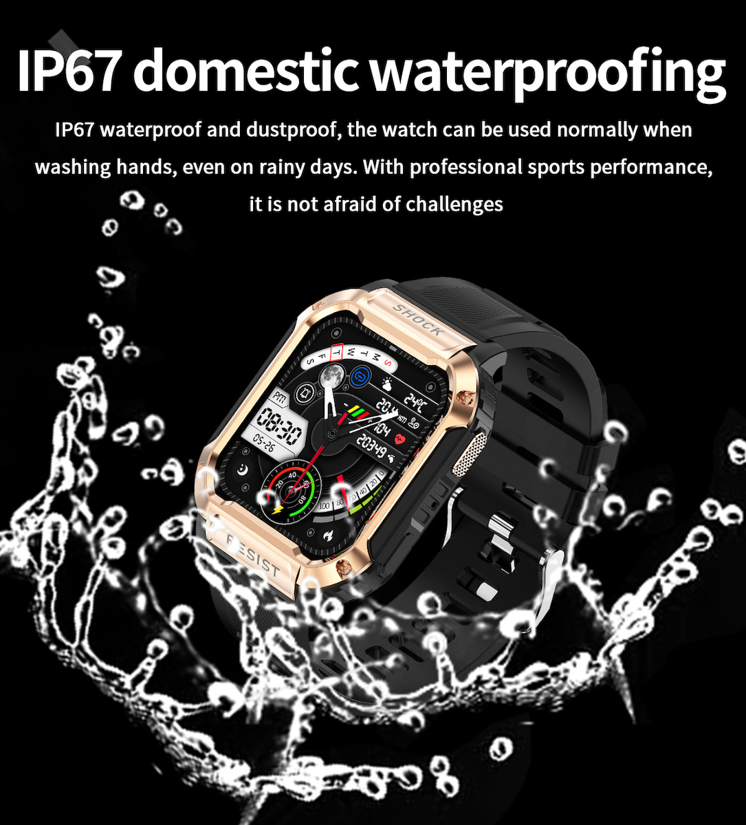 Aluminium Smartwatch with Heart Rate Monitor (Gold) view 5