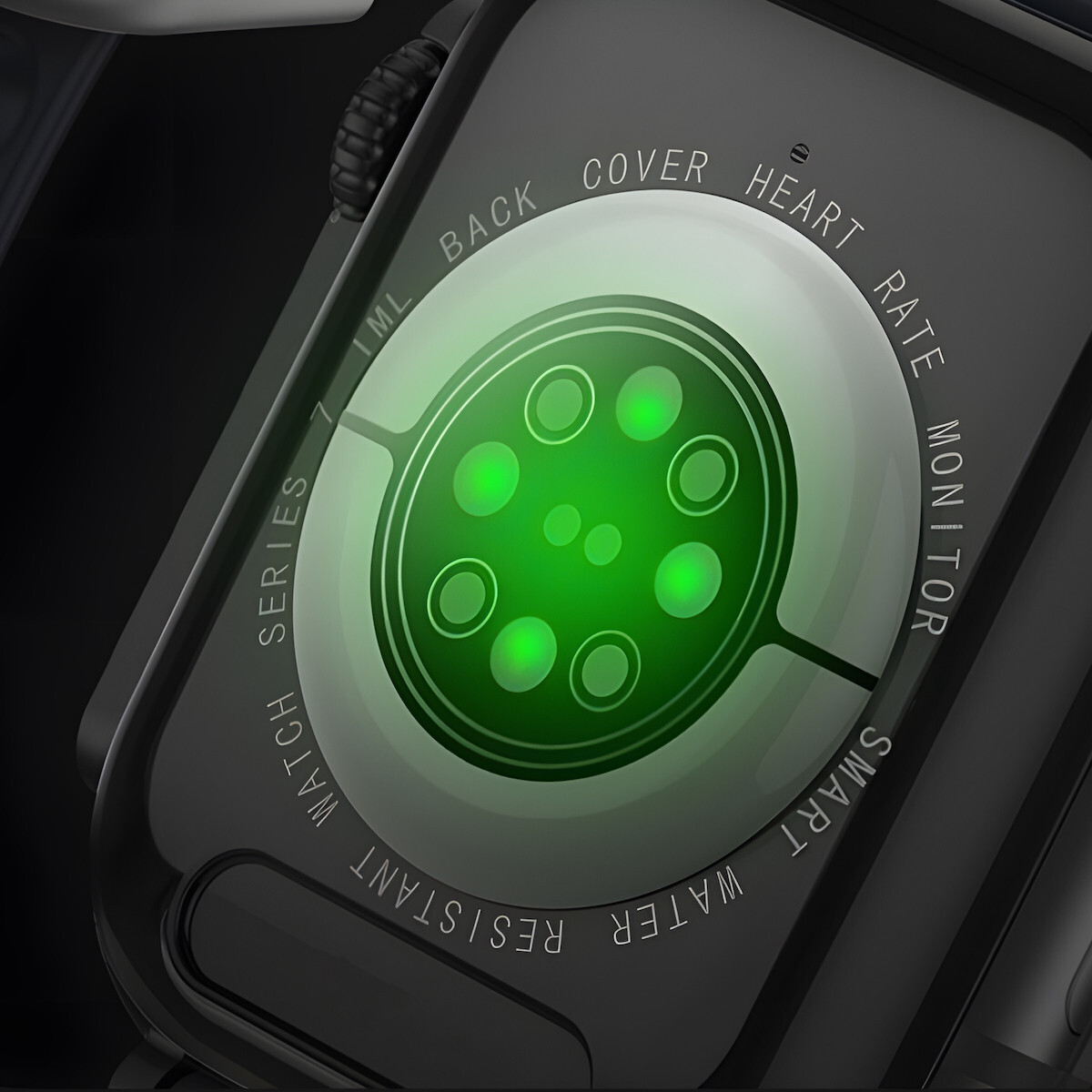 E740-1 Smartwatch with Heart Rate Monitor (Black) view 2