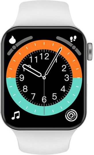 TK700 44mm Smartwatch with Heart Rate Monitor (White)