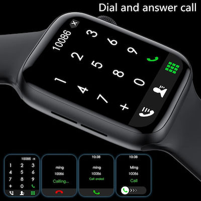 8 Pro 45mm Smartwatch with Heart Rate Monitor (Black) vue 3