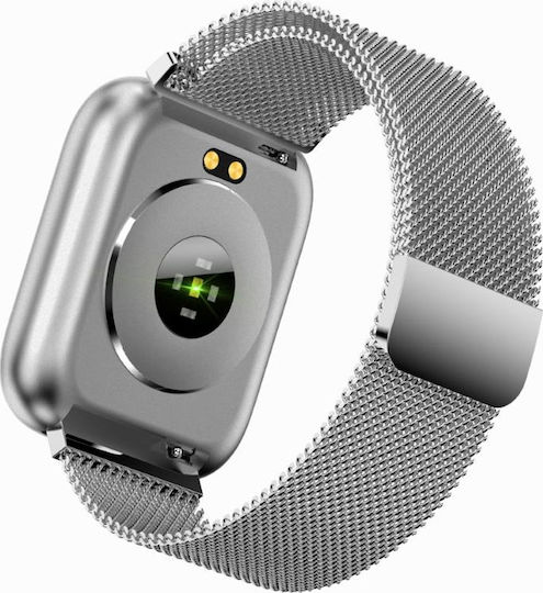 F11 Smartwatch with Heart Rate Monitor (Silver) vue 3