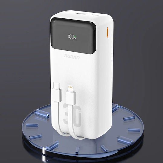 Dudao K15Max Power Bank 30000mAh 22.5W with USB-A Port and USB-C Port Power Delivery White vue 2
