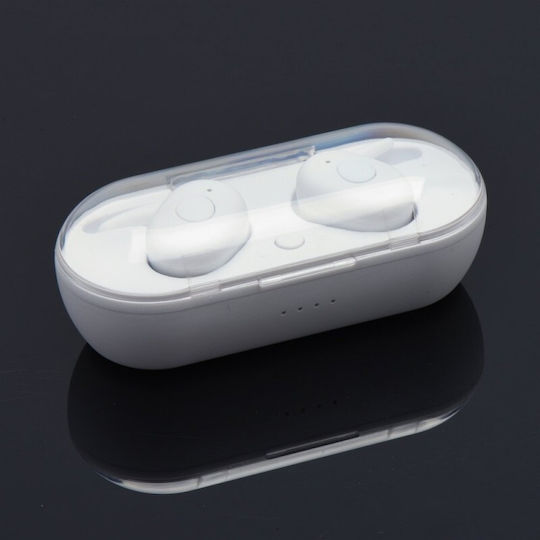 TWS EP011 In-ear Bluetooth Handsfree Earphones with Sweat Resistance and Charging Case White vue 3