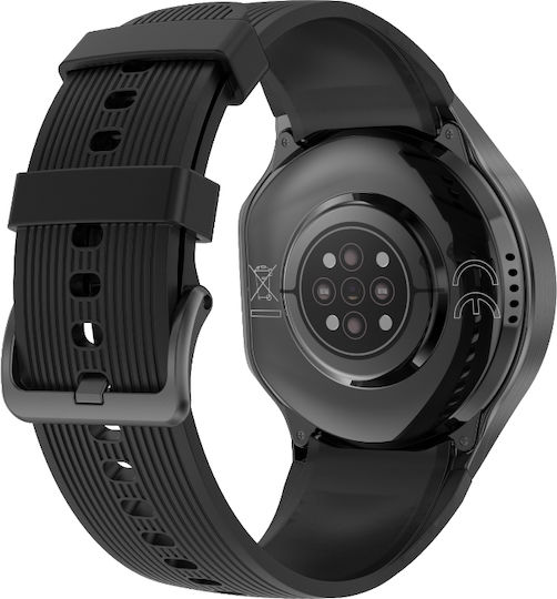 NO.1 Smartwatch with Heart Rate Monitor (Black Case / Black Silicone Strap) Ansicht 2