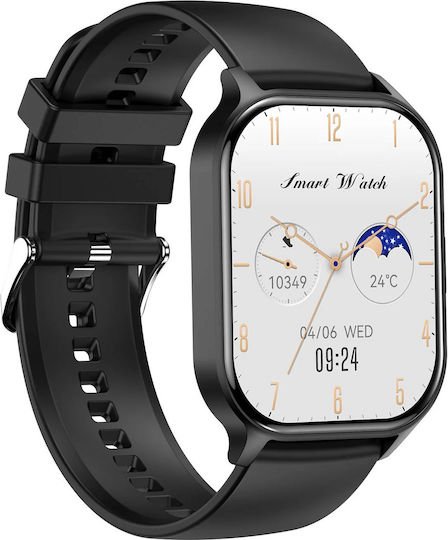 Xiawatch Smartwatch Idealstore Amoled Display Hd Bluetooth Calling Nfc Voice Assistant Health Monitoring Stock Market App Breathing Stress Test Call Rejection Multi-sport Mode Black Silicone view 1