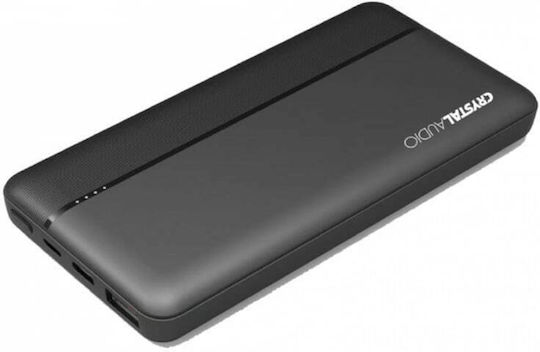 Crystal Audio PBK4K Power Bank 10000mAh 20W with USB-A Port and USB-C Port Power Delivery Black view 3
