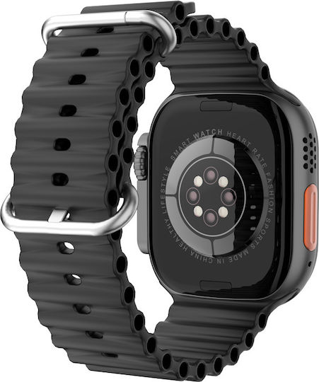 NO.1 DT8 Ultra+ Smartwatch with Heart Rate Monitor (Black) view 3