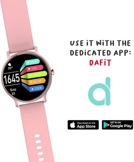 Celly Trainer Moon Smartwatch with Heart Rate Monitor (Pink) view 2