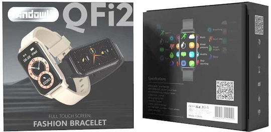 Andowl QFi2 Smartwatch with Heart Rate Monitor (White) view 1