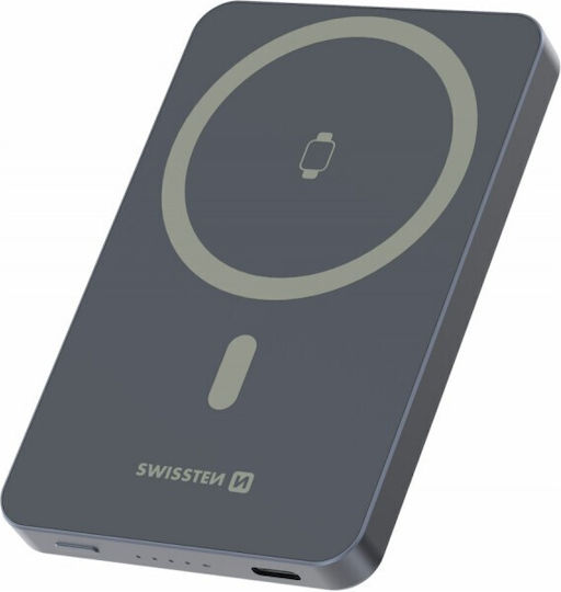 Swissten Fusion MagSafe Power Bank 5000mAh 20W With USB-C Output Port Silver view 2