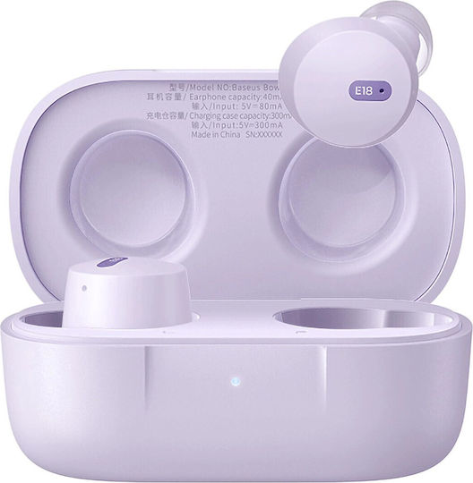 Baseus Bowie E18 In-ear Bluetooth Handsfree Earphones with Sweat Resistance and Charging Case Purple