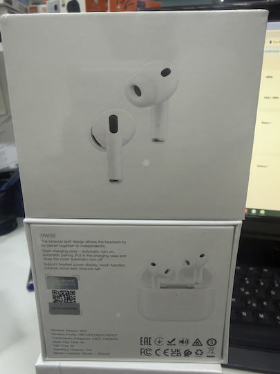 Borofone BW98 In-ear Bluetooth Handsfree Headphones with Charging Case White view 2