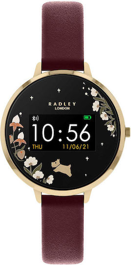 Radley Series 03 38mm Smartwatch with Heart Rate Monitor (Dog Gold and Burgundy Leather) view 1