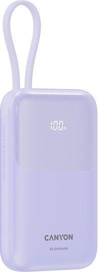 Canyon Power Bank 10000mAh 22.5W Power Delivery / Quick Charge 3.0 Purple vue 3