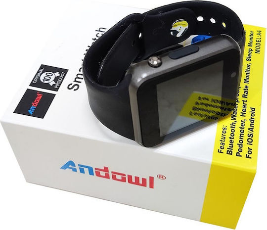 Andowl A4 Smartwatch with SIM and Heart Rate Monitor (Black) view 3